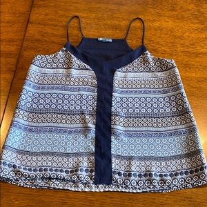 Flier Bleue lined blue pattern tank size small